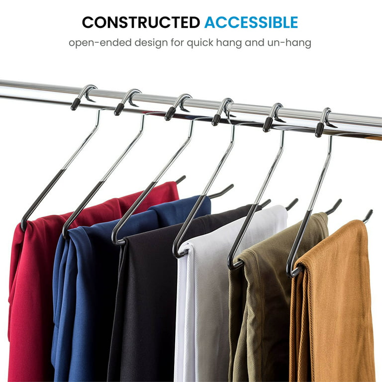 Premium Metal Pants Hangers  Easy Slide Non-Slip Coated –