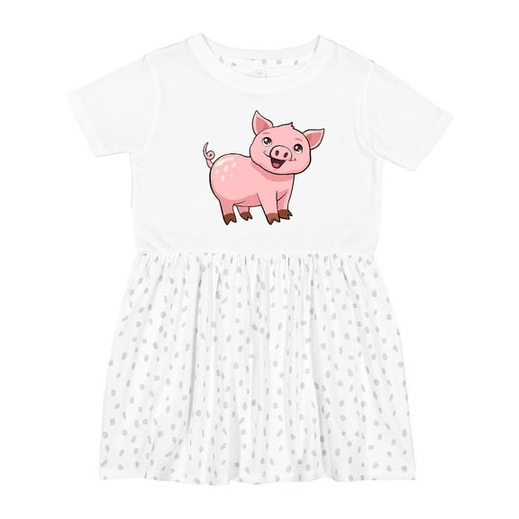 Inktastic Cute Pig Girls Toddler Dress