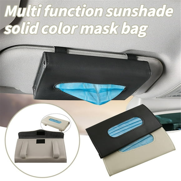 Fufafayo 2Pcs Car Mask Storage Box, Draw Type Plastic Organizer For Disposable And Cloth Face Coverings, Portable Travel Essential For Vehicle Glove Compartment Dashboard Center Console