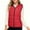 Red, variant on Women's Casual Hooded Sleeveless Down Vest - Plus Size, Orange-Yellow, XL