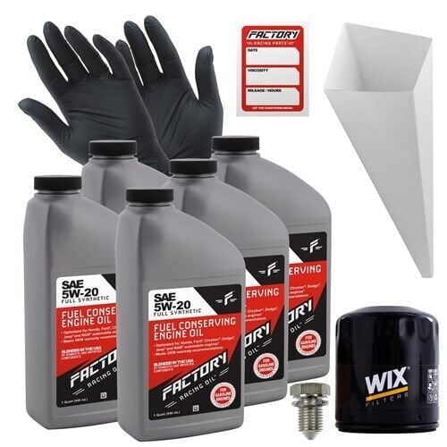 Factory Racing Parts Oil Change Kit Compatible with Ford EcoSport 1.0L 2020-2021, Escape 1.5L 2017-2023 5W-20 Full Synthetic Oil - 5 Quarts