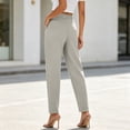 thumbnail image 4 of Kilaqueen Business Casual Pants for Women Pleated High Waist Cigarette Tapered Cropped Trousers Casual Office Work Dress Pants Slacks with Pockets, 4 of 8