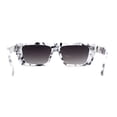 thumbnail image 4 of Retro Flat Top Mod Narrow Rectangular Fashion Sunglasses White Marble Smoke, 4 of 4