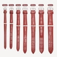thumbnail image 7 of Uxcell Leather Watch Band 18mm Embossed Pattern Watch Strap Replacement with Spring Bars Red, Silver, 7 of 7