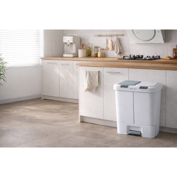 Step N' Sort 40L Dual Trash & Recycling Bin – 2 x 20L Kitchen