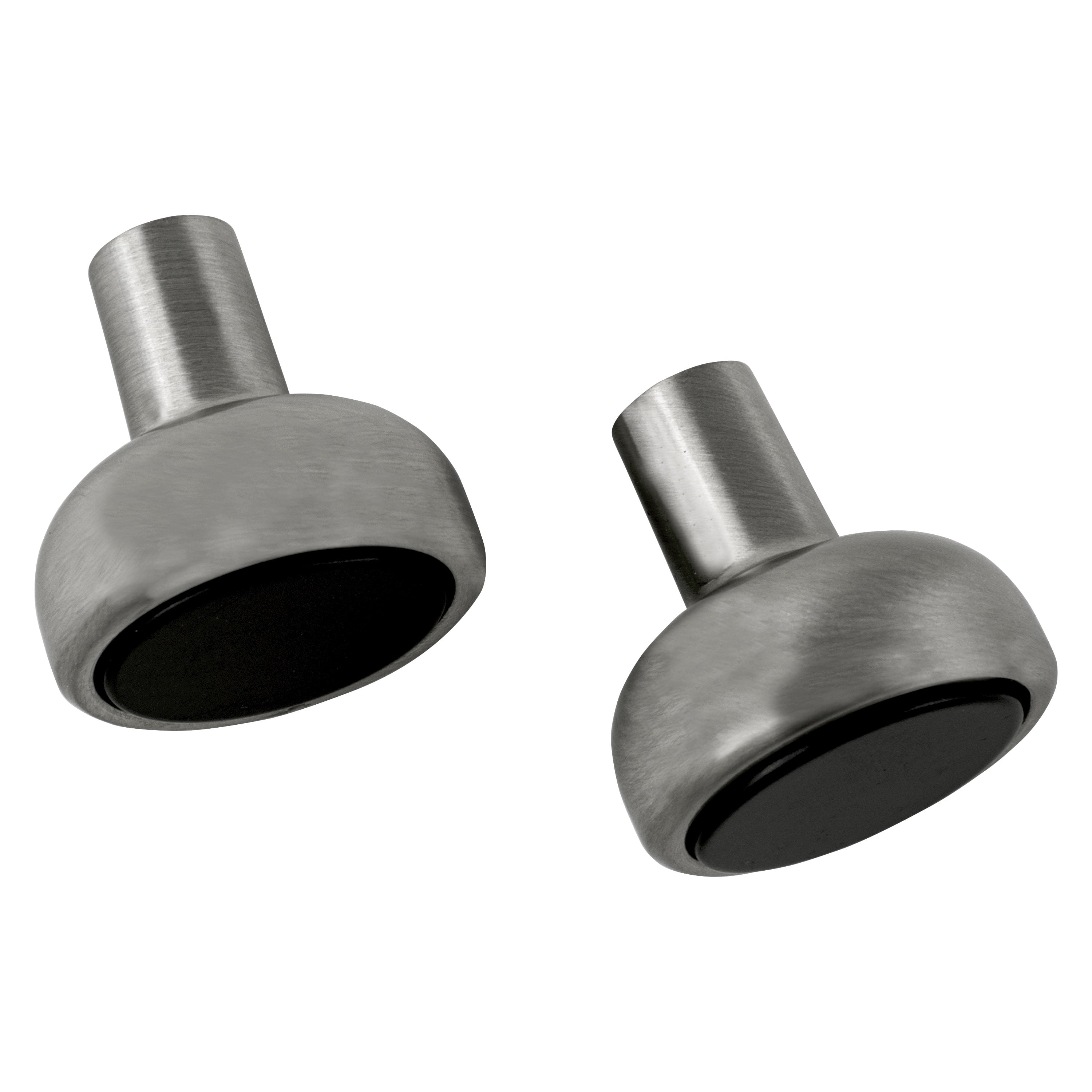 (2 pack) Better Homes & Gardens 2 Pack Matte Black & Satin Nickel Cabinet Knobs