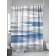 thumbnail image 5 of Blue Gray White Shower Curtain Set, Waterproof Shower Curtains for Bathroom, Modern Abstract Mottled Aesthetic Washable Fabric Cloth Bath Curtain for Bathtub Decoration with Hooks 72x78 Inches, 5 of 6
