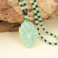thumbnail image 1 of Colgante de zorro de cristal natural, collar de zorro de nueve colas de obsidiana, imitación de jade, cadena de suéter larga para hombre y mujer, combina con todo, otoño e invierno., 1 of 6