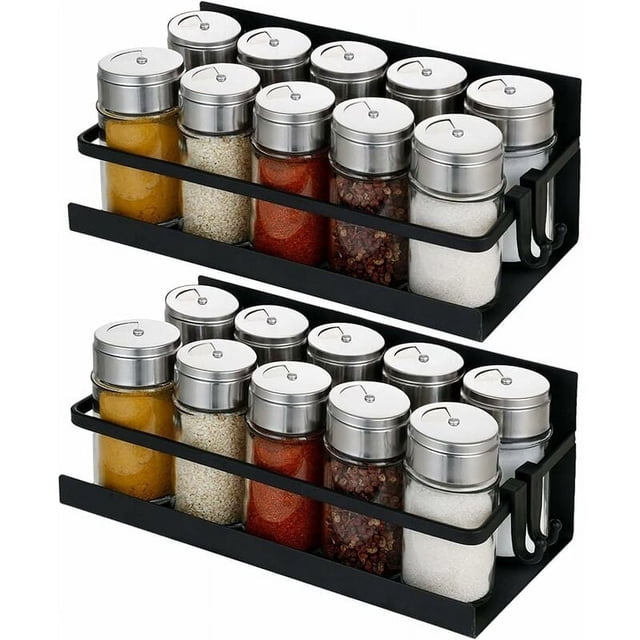 Ahorrador de espacio de acero inoxidable, estante para especias de montaje en pared con imán superfuerte, diseño de succión magnética para una fácil fijación a superficies de hierro, organizador