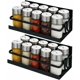 thumbnail image 1 of Estante magnético para refrigerador, 2 piezas, estante magnético para especias, estante para especias montado en la pared, organizador para ahorrar espacio para la cocina (negro), 1 of 5