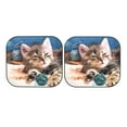 thumbnail image 7 of Kll Playful Cat Windshield Sun Shade 2-Piece Foldable Car Front Window Sunshade For Most Sedans Suv Truck- Small, 7 of 7