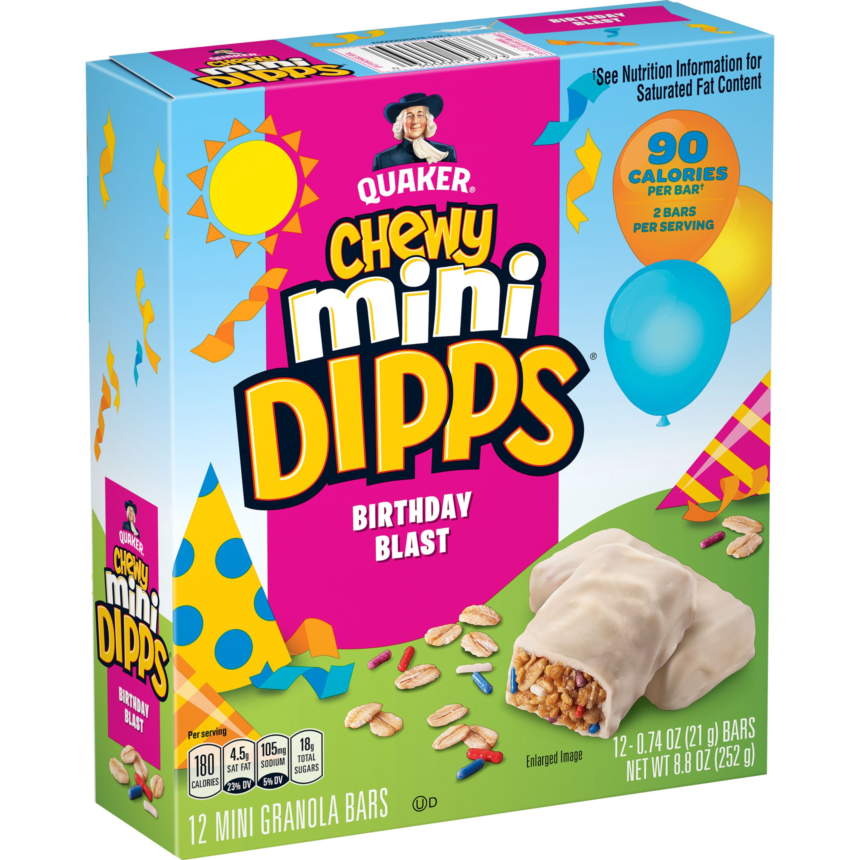 Quaker Chewy Mini Dipps Birthday Blast, 12 count