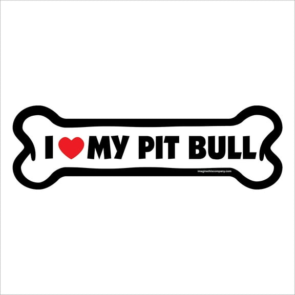 I Love My Pit Bull Large Bone Magnet