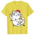 thumbnail image 1 of Camiseta con luces navideñas para mujer, camisetas con estampado gráfico de gato bonito, camisetas de manga corta, ropa de calle divertida, camiseta de marca, ropa femenina, 1 of 5