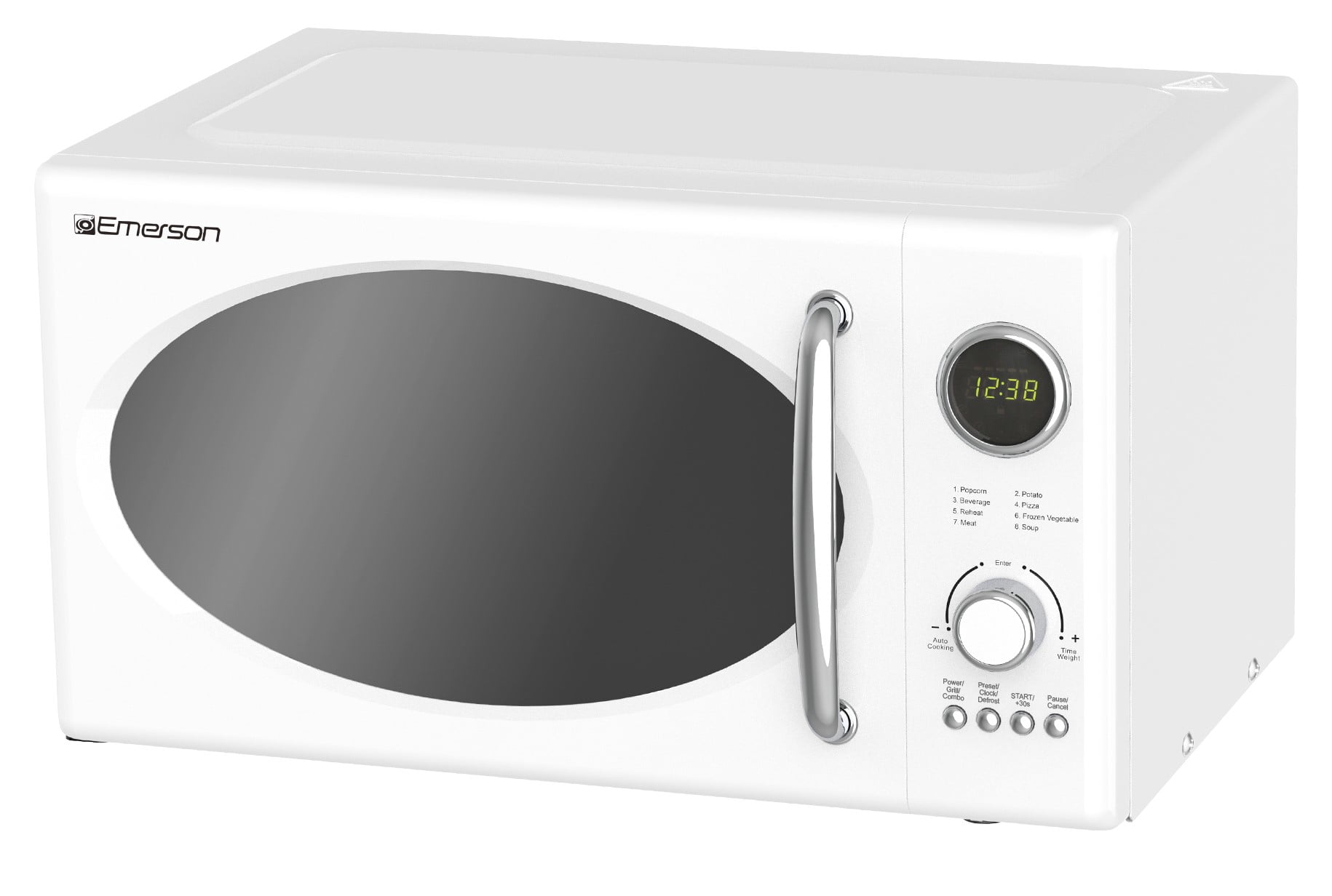 Emerson 0.9 Cu. Ft., 800W Retro White Microwave Oven with Grill, MWRG0901W
