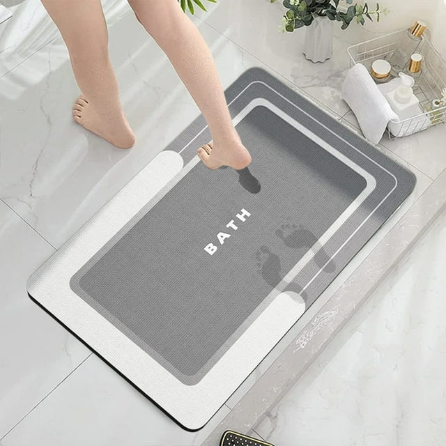 Bath Mat-Bathroom Mat Rug Non Slip Super Absorbent Stain Proof Dry Thin Bathroom Rug-Bath Mats For Bathroom Floor Bathtub Vanity-Bathmat Bath Rug Easy