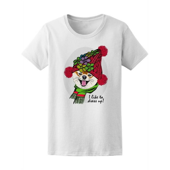 Dressed Dog Knitted Hat T-Shirt Women -Image by Shutterstock, Female XX-Large
