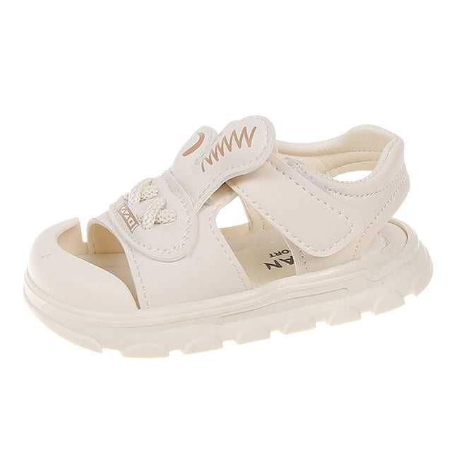 MIASHUI Todller Sandals Girls Rabbit Comfortable Hook Loop Shoes,White,15-18 Months