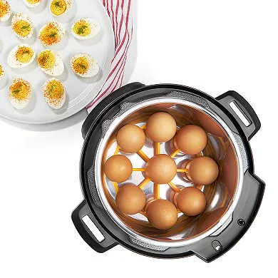 OXO Silicone Pressure Cooker Set – 3 Piece Egg Steamer Basket, Cooking Rack & Rack Handles – Red, Yellow, Green