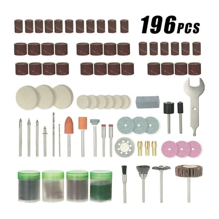 

Suzicca 196pcs 1/8 Shank Rotary Tool Accessories Set Sanding Grinding Brushing Polishing Bits Accessory Kit with Storage Box