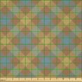 thumbnail image 2 of Ambesonne Brown Plaid Fabric by the Yard Microfiber, Squares Overlapping, 5 Yards, Blue Grey Pale Caramel, 2 of 2