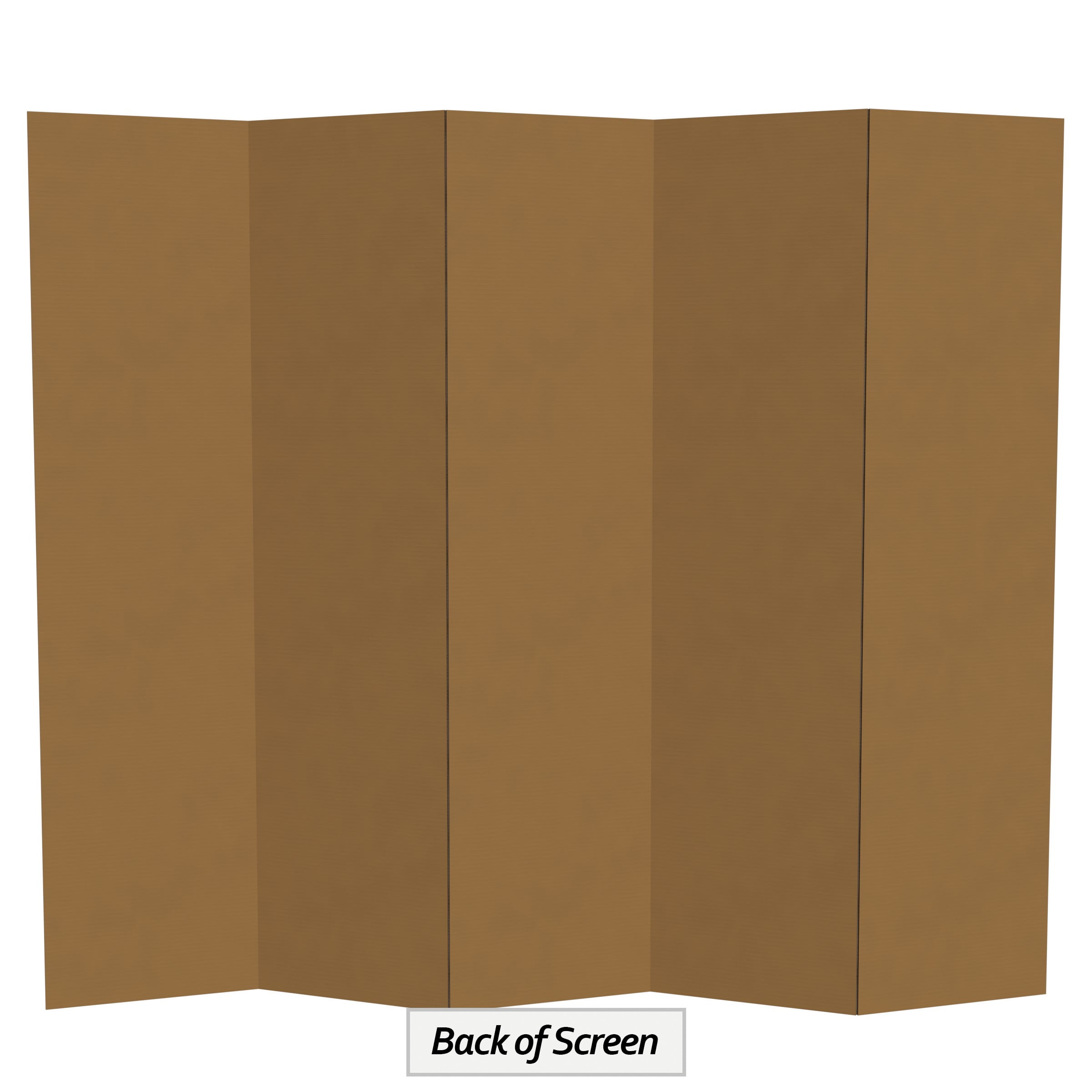 6 ft. Tall Plain Brown Cardboard Privacy Screen Room Divider - 5 Panel