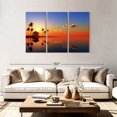 thumbnail image 2 of Elephant Stock Beach Hut And Palm Trees Wall Art - Horizontal Multi Panel Canvas - Living Room Wall Decor - Beach Multi Panel - Orange And Blue Decor - 74" x 48", 2 of 4