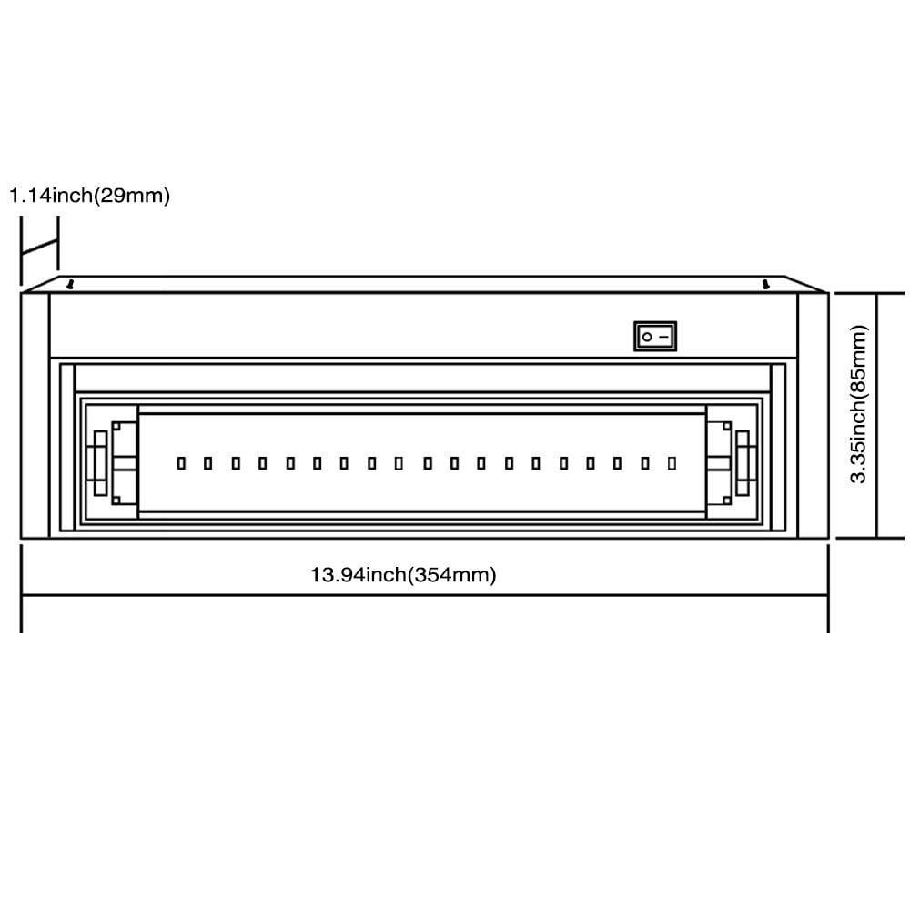 TORCHSTAR 14-Inch Adjustable LED Under Cabinet Light Fixture for Kitchen, 110V Hardwired Multi-Function Lighting, Warm White, 30,000 Hours Life