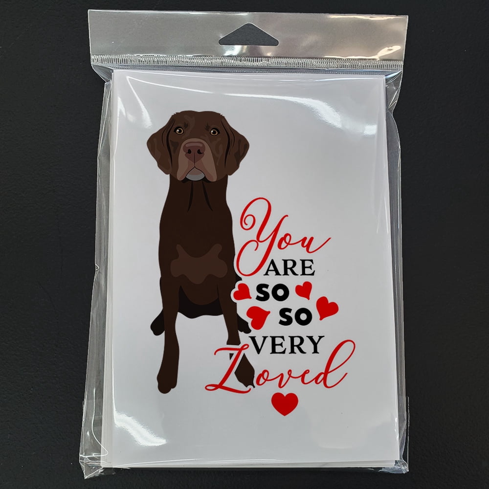 Labrador Retriever Chocolate #2 so Loved Greeting Cards and Envelopes Pack of 8 7 in x 5 in
