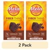 (2 pack) Metamucil Fiber Supplement Chewable Thins, Fiber Powder Food, Chocolate, 12 Count