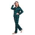 thumbnail image 4 of Family Christmas Pajamas Matching Sets Green Plaid Shirt Loose Pants Button Front Holiday Pjs Long Sleeve Sleepwear Loungewear Set for Mom Women S, 4 of 12
