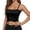 Black, variant on Women's Smocked Cami Top with Built-in Bra Ruffle Trim Adjustable Strap Casual Summer Crop Tank, 1 Piece, One Size