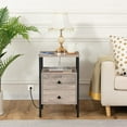 thumbnail image 3 of HOOBRO Nightstand with USB Ports & 2 Drawers & Power Outlets Bedroom BG431BZ01G2, 3 of 9