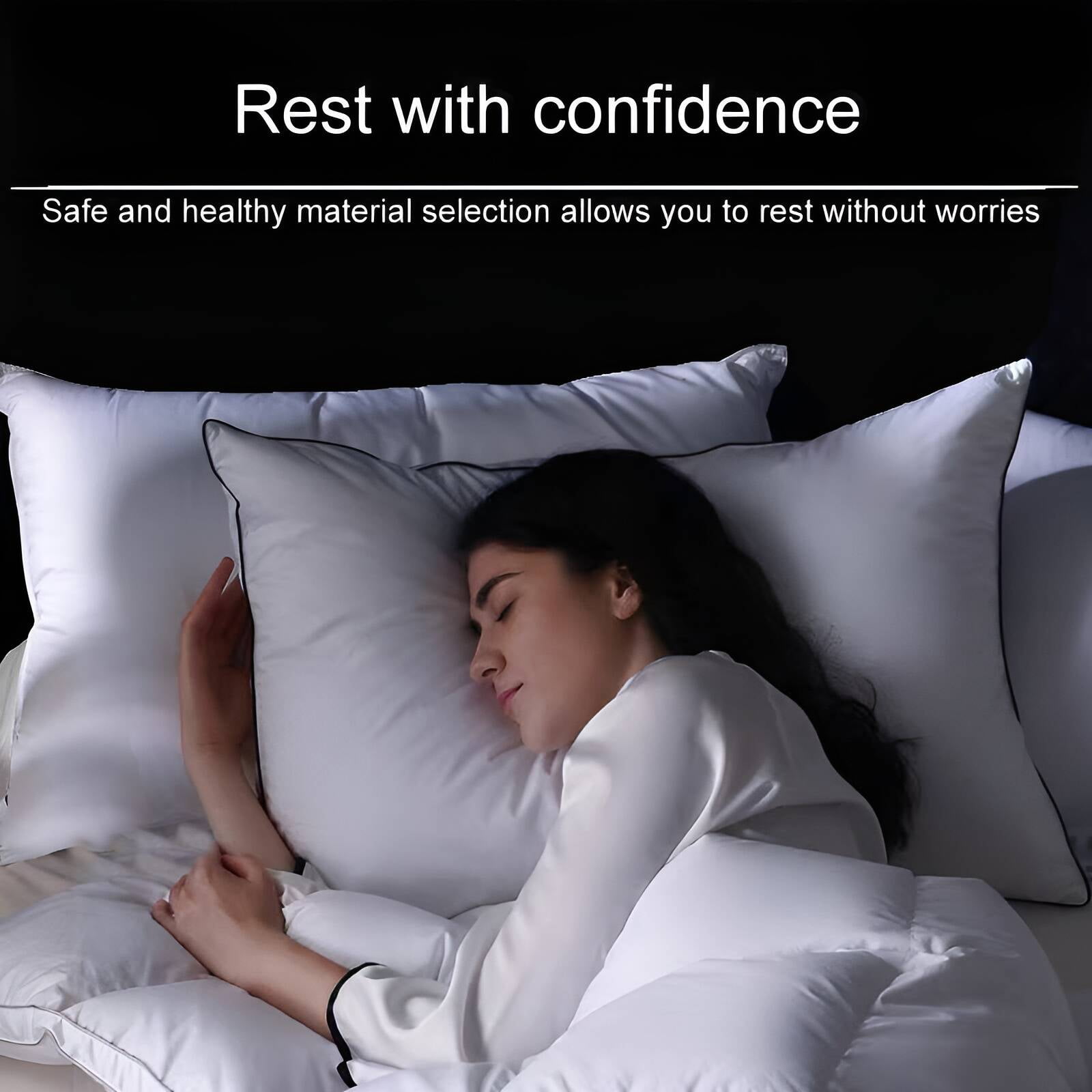 Extra Comfort Twin Set: 2 Polyester Fiber Bed Pillows with Ergonomic Support, Anti-Dust Mite & All-Season Use - Ideal for Back/Side Sleepers
