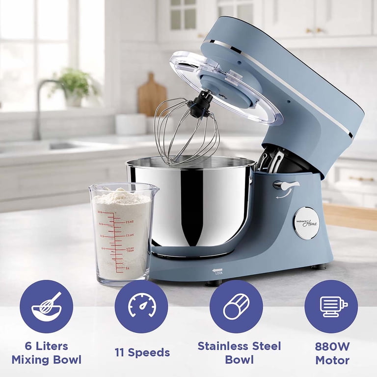 Magnavox 6.0L Digital Touch Screen Stand Mixer with Stainless