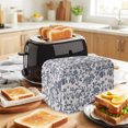 thumbnail image 3 of Toaster Cover 2 Slice, Blue Floral Leaf Dustproof Bakeware Oven Protector with Top Hook, Retro Farmhouse Plant Tree Branch Waterproof Small Kitchen Appliance Toasters Dust Cover, 12"x7.5"x8", 3 of 9