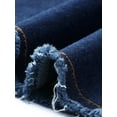 thumbnail image 6 of INSPIRE CHIC Women's Jean Jacket Frayed Button Up Washed Cropped Denim Jacket Nightfall Blue XL, 6 of 7