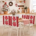 thumbnail image 2 of Christmas Poinsettia Chair Covers Set of 6 Red Flower Green Leaf Xmas Tree Winter Chair Back Covers Stretch Removable Washable Slipcovers Protector for Dining Room Kitchen Party Decor, 2 of 5