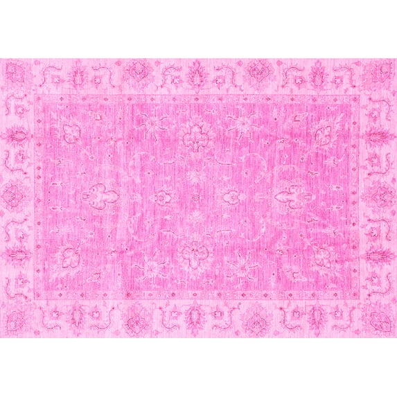 Ahgly Company Indoor Rectangle Oriental Pink Traditional Area Rugs, 8' x 12'