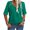 Green, variant on Solid Color Women V-Neck Half Sleeve Casual Loose Shirt Tops
