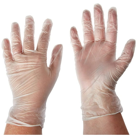 Clear Vinyl Exam Gloves- Large- 100-bx