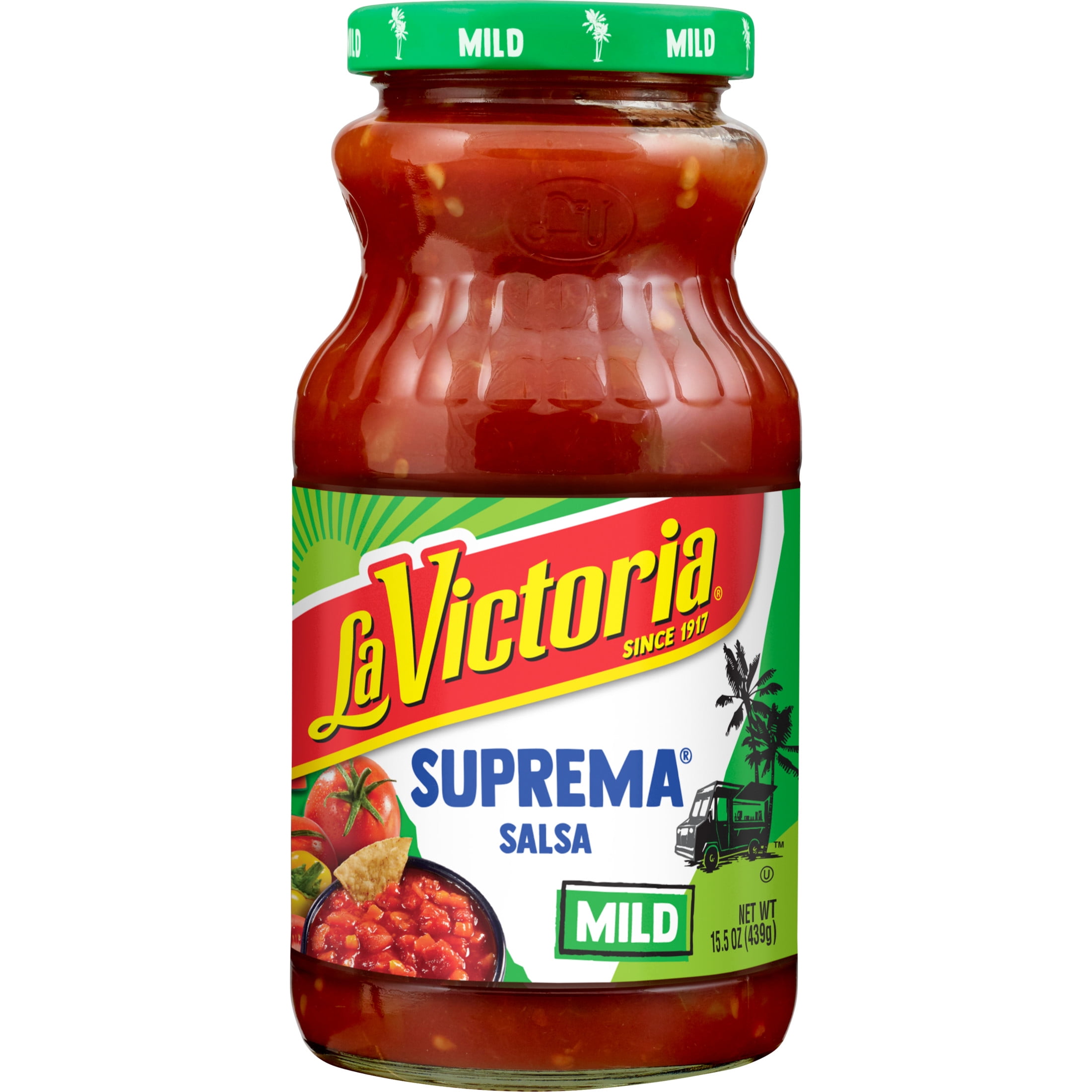(3 pack) LA VICTORIA SUPREMA Salsa Mild, Shelf-Stable, 15.5 oz Glass Jar