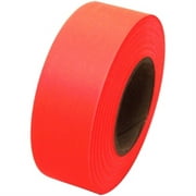 Tape Planet Fluorescent Orange Flagging Tape 1 3/16" x 150 ft Roll Non-Adhesive