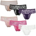 thumbnail image 3 of Curve Muse 6 or 12 PACK Pf Women's Low Rise Sexy Sheer Lace Thongs Panties -PACK P-M/6, 3 of 7