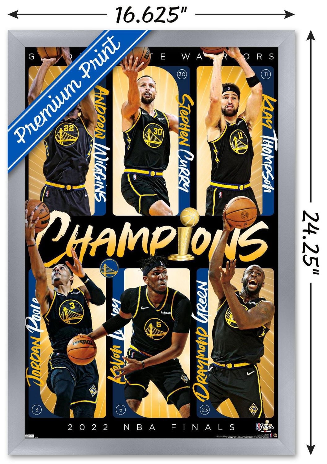 NBA Golden State Warriors - 2022 NBA Finals Champions Wall Poster, 22.375" x 34" Framed