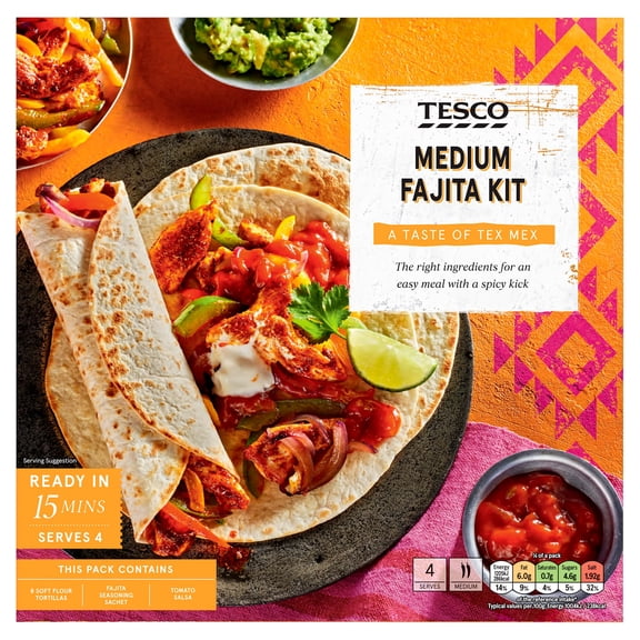 Tesco Medium Fajita Kit 475G, Imported from Britain
