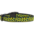 thumbnail image 2 of Pet Dog  Cat Nylon Collar or Leash, "Blue and Yellow Leopard Print", 2 of 2