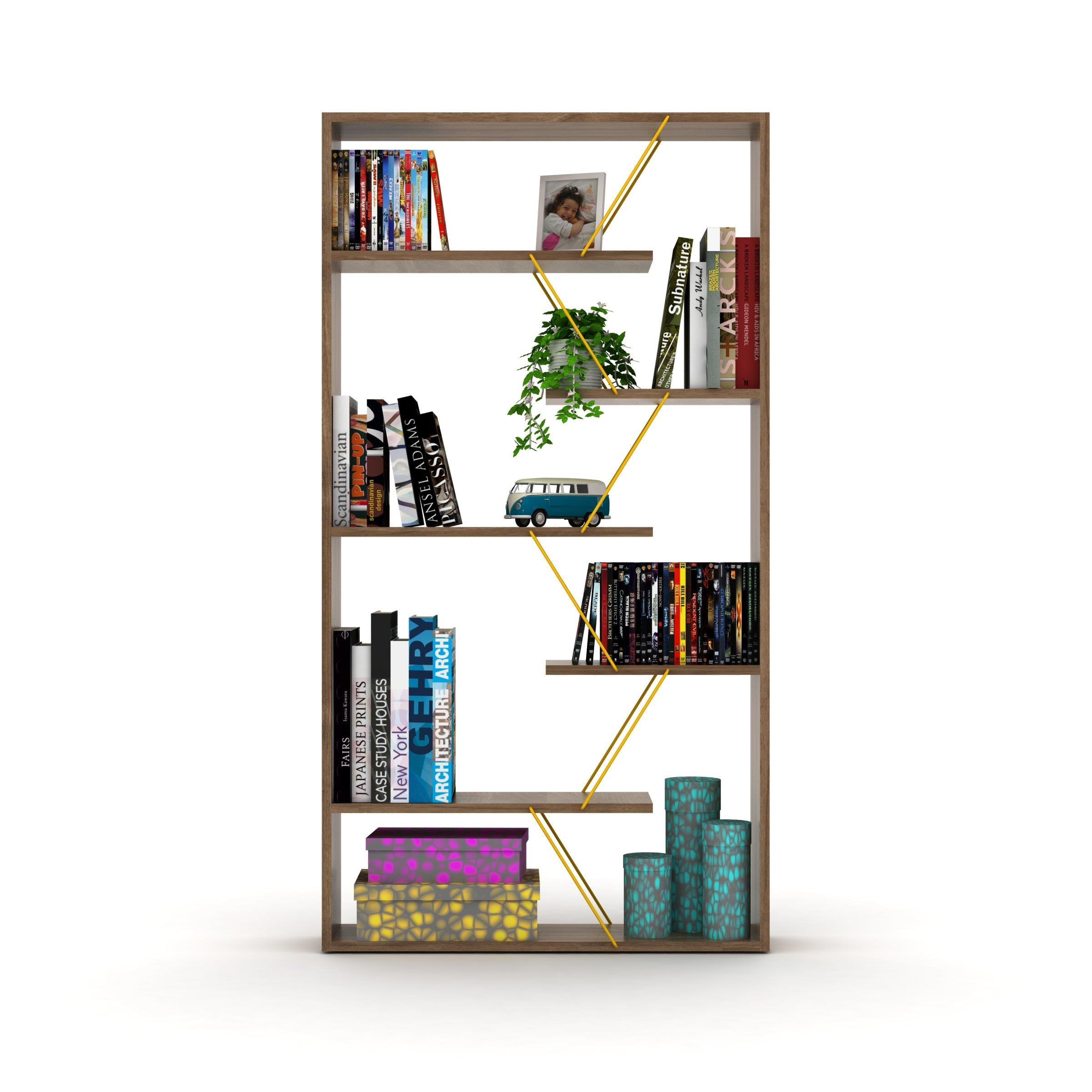 UBesGoo 62” Industrial Bookshelves,Tall Bookcase 6Shelf Display Shelves Storage Organizer for
