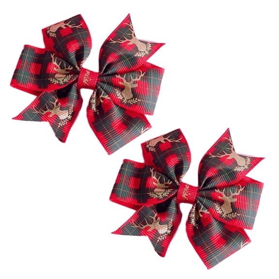 JZROCKER Cute Hair Clip for Kids Xmas Bows Shape Nonslip Hair Barrettes with Bell