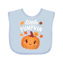 Inktastic Cute Little Pumpkin with Fall Leaves Boys or Girls Baby Bib